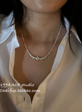 日韩轻奢冷淡风碎银子项链