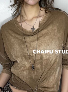 欧美中性风水滴吊坠钛钢长链