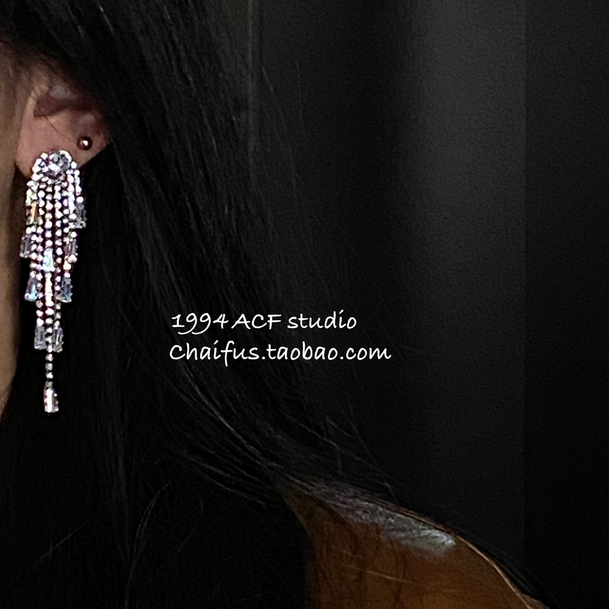 柴夫工作室/E590 欧美赛博朋克动态流苏耳钉小众晚宴宫廷蝴蝶耳环 - 图3