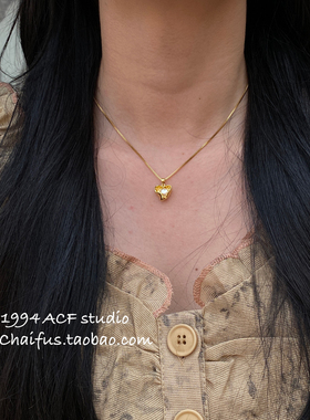 韩系甜酷风几何吊坠钛钢项链