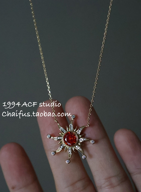 法式宫廷风奢华荆棘尖晶项链