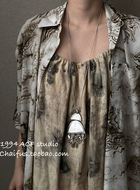 美式朋克金属拉丝长款项链