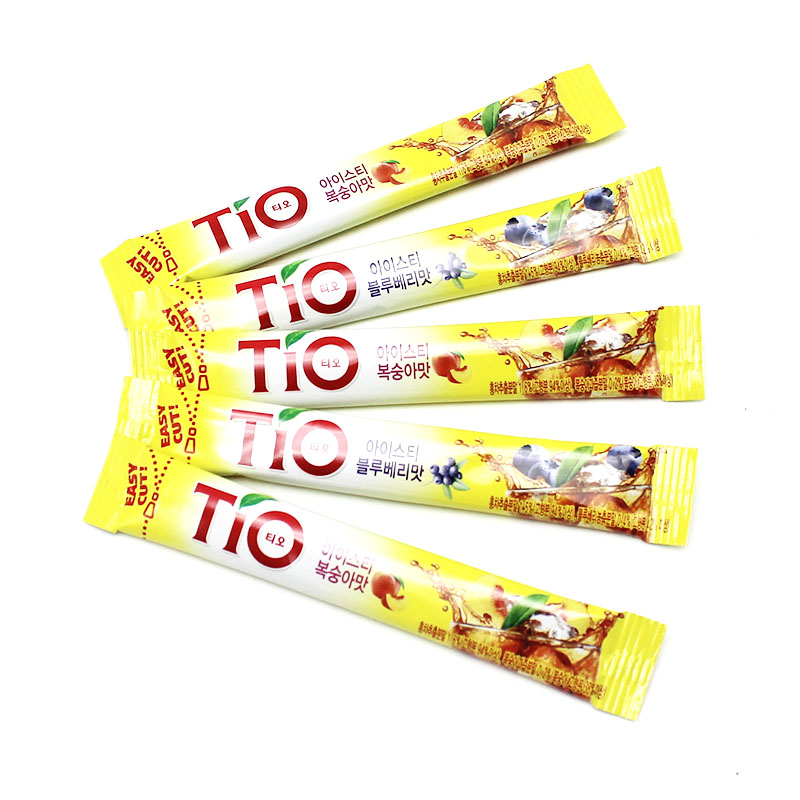 韩国进口东西tio水蜜桃味蓝莓味苹果味冰红茶 ice tea13g*18条/盒 - 图1