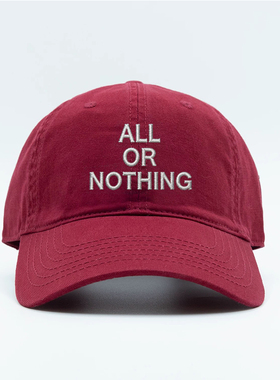 ALL OR NOTHING 刺绣软顶棒球帽 纯棉软顶鸭舌帽男女情侣遮阳帽