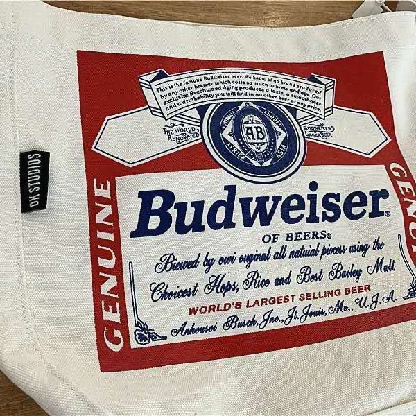 一布/今晚喝点百威Budweiser定制帆布包斜挎包包文艺复古 - 图0