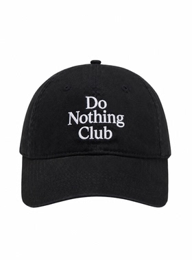 Do Nothing Club刺绣棒球帽男女同款 美式复古鸭舌帽百搭弯檐帽