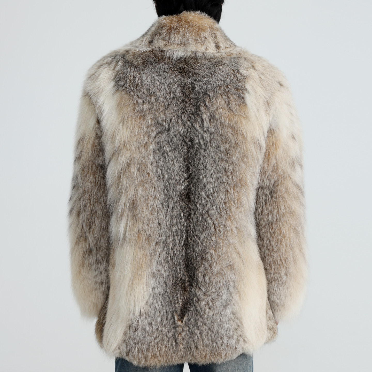 卡尼提北美猞猁真皮皮草大衣男中长款厚款大毛领外套高贵品质男装,淘宝优惠券,粉丝福利购,淘宝优惠卷