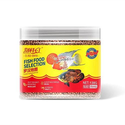 别样红七彩神仙松脆料罗汉饲料兰寿金鱼三湖慈鲷蝴蝶鲤薄片鱼食 - 图0