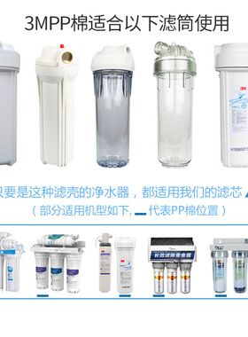 3M净水器PP棉Y1610寸滤瓶通用