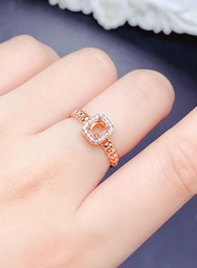 精致气质时尚925银DIY百搭椭圆形