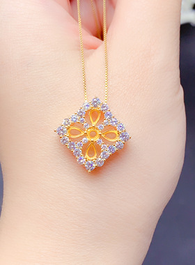 DIY时尚3x4m百搭水滴形气质925银