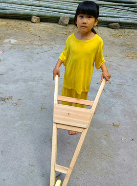 竹木推车玩具小推车儿童玩具小孩子玩具推车户外游戏娱乐推车玩具