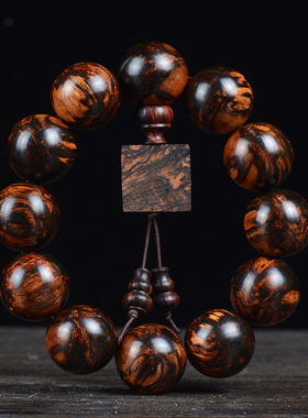 缅甸小叶黄花梨烟花山水纹藤香木