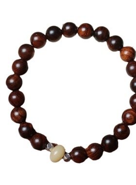 黑花梨8mm手串手链白玉菩提男女