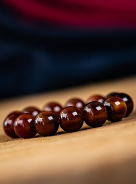 天然血料金丝牦牛角手串情侣款佛