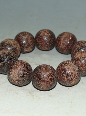 藏式天然牛角风化圆珠手串手链摆