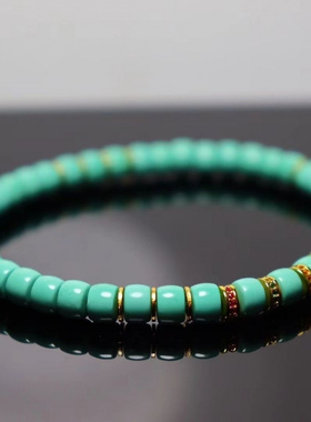 藏式湖北十堰绿松石雕刻高瓷直切