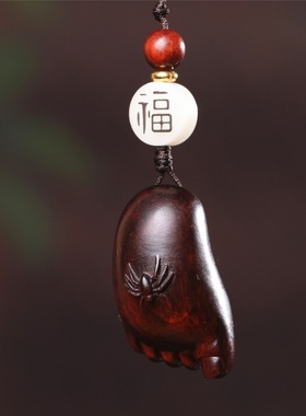 知足常乐蜘蛛脚丫手机挂件车挂红