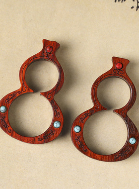 原创小叶紫檀红木DIY镂空雕葫芦