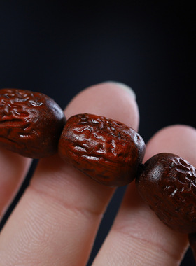 紫檀木红枣珠好柿花生手串男女个