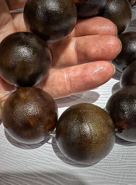 藏式老料佛珠西藏保真牛角纹路纹