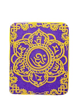 莲花真言描金本命佛手绘唐卡画芯