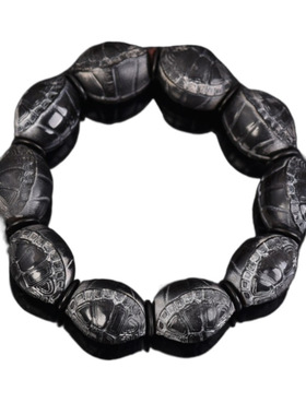 西藏牦牛角雕刻龟壳手串富甲天下