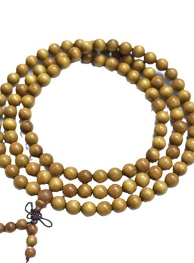 天然金丝楠木老料阴沉佛珠手持链