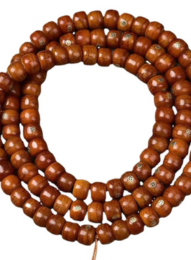 藏区回流老料镶嵌万字桶珠牦牛骨