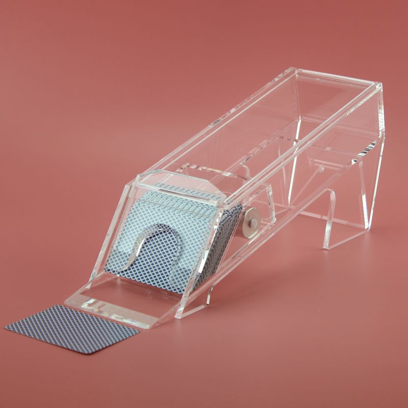 8副全黑色 德州扑克牌专用发牌器 高档发牌盒 带盖发牌机 百家乐 - 图2