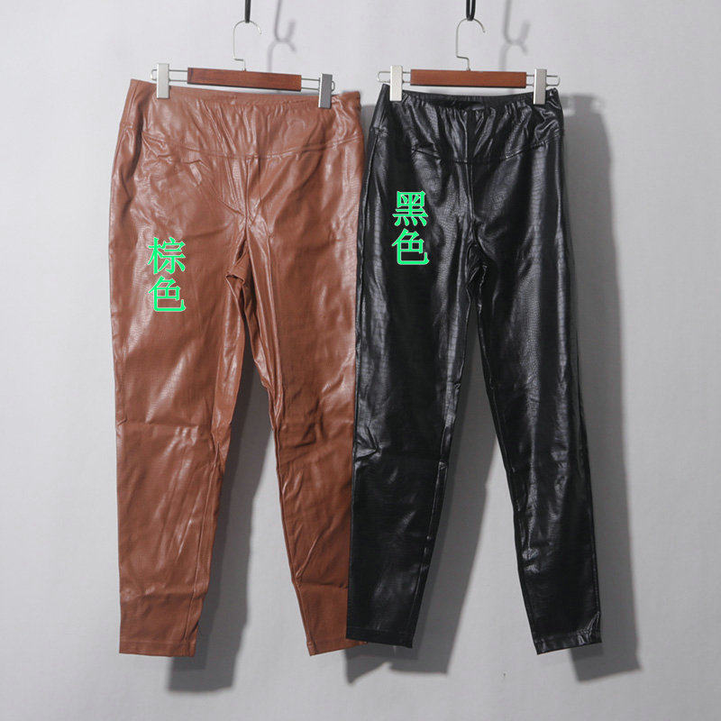 侧边拉链小脚皮裤高腰侧拉链细皮纹PU黑色小裤脚九分皮裤女打底,淘宝优惠券,粉丝福利购,淘宝优惠卷