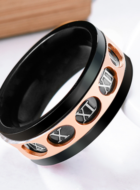 可转动单身贵族风数字配饰食指环