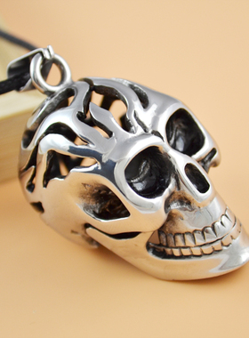 男士钛钢光面骷髅头韩版时尚饰品