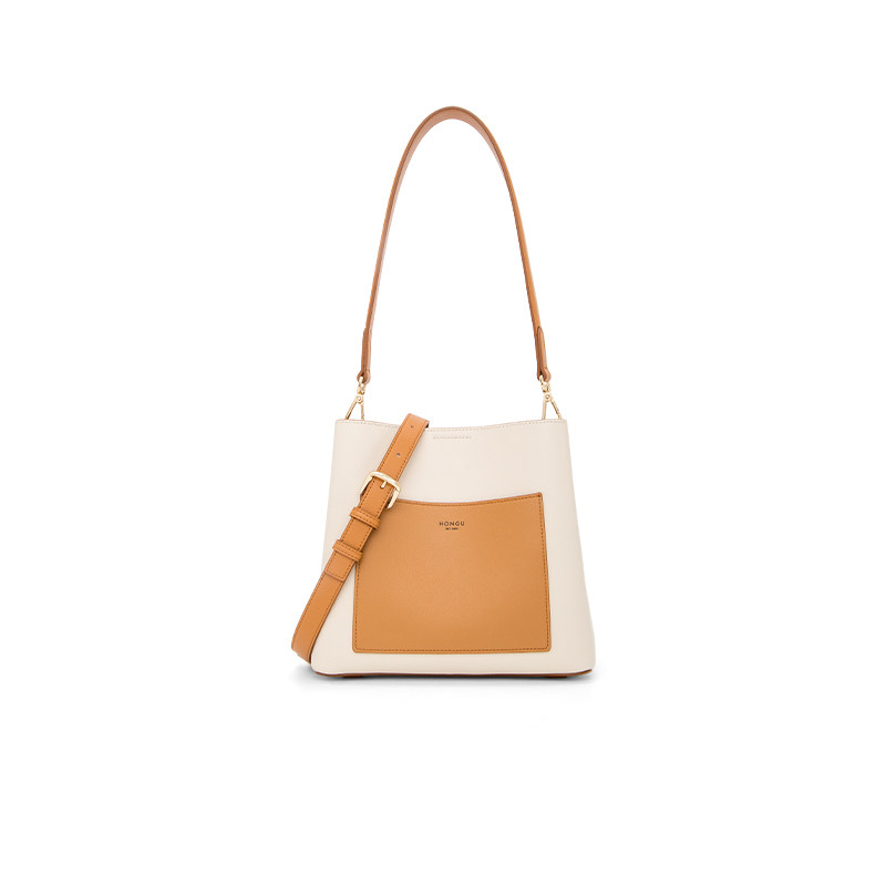 红谷2021新款潮流牛皮单肩斜挎包 红谷女士包袋