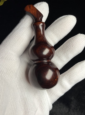 高密紫檀木葫芦手把件摆件吊坠檀木雕工艺品雕刻葫芦木质把件