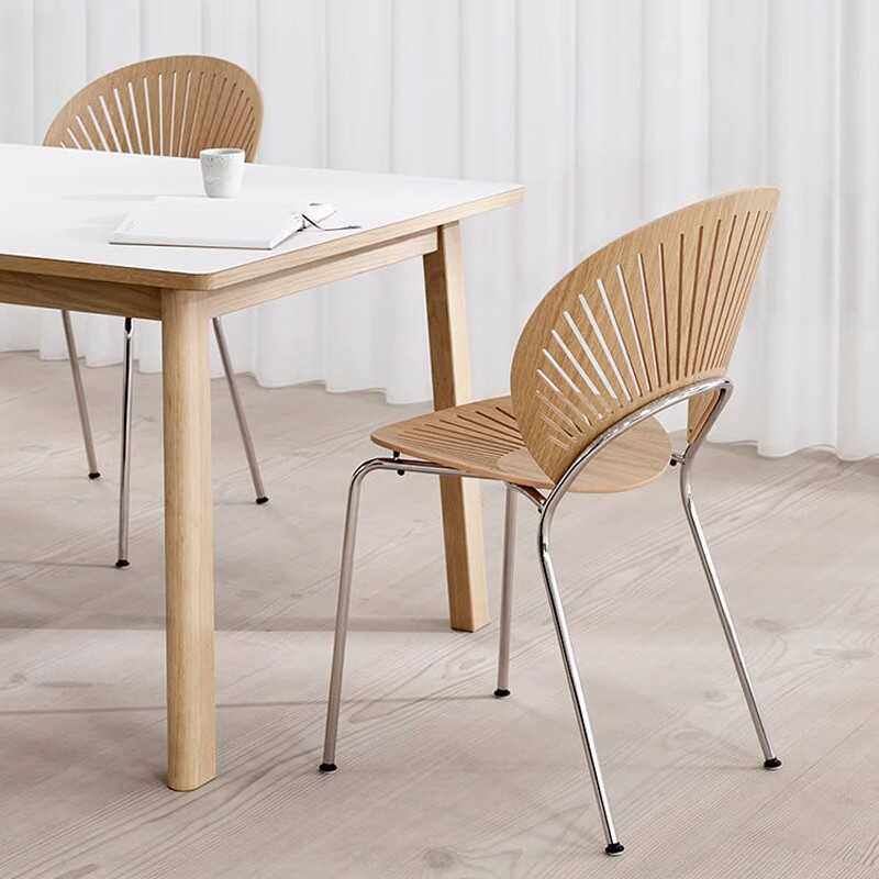 北欧实木贝壳椅餐椅家用靠背凳椅子法式复古中古简约餐桌椅化妆椅,淘宝优惠券,粉丝福利购,淘宝优惠卷