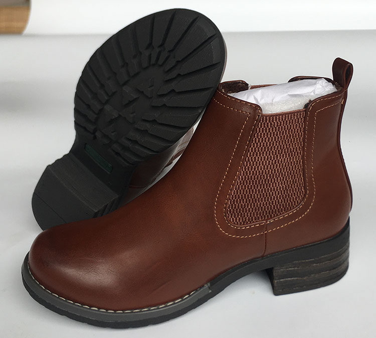 2022冬季新款中跟方跟女靴子外贸黑棕色37一44码短筒切尔西靴,淘宝优惠券,粉丝福利购,淘宝优惠卷