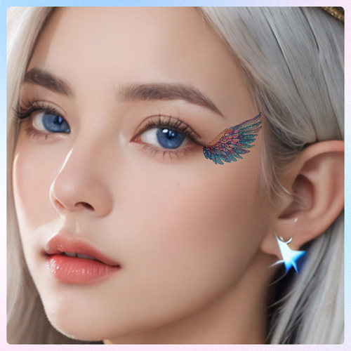 闪粉蝴蝶眼角脸贴演唱会纹身贴防水持久女装饰彩色妆容演出舞台妆 - 图2