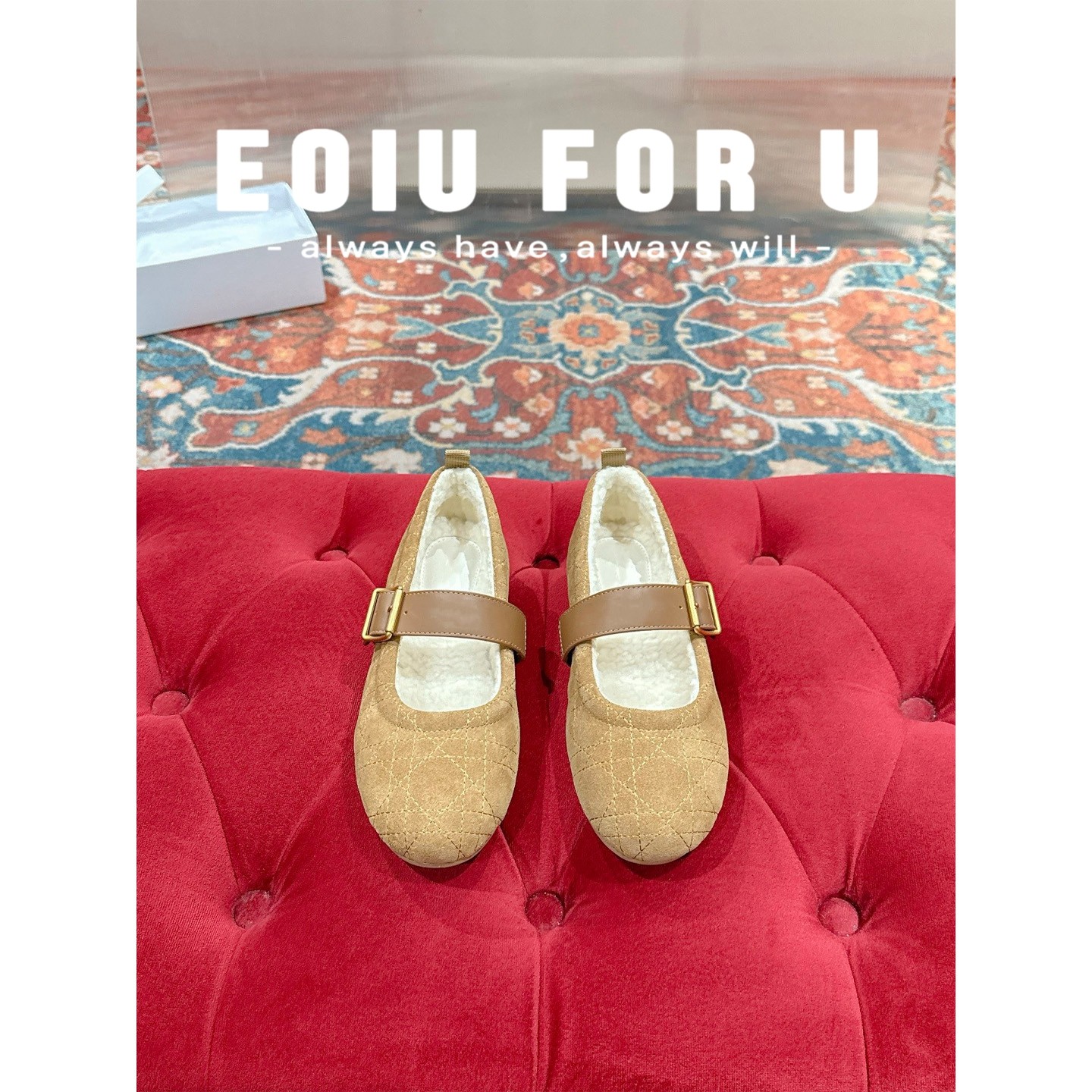 EOIU 11.26 渠道货复古玛丽珍圆头平底一字带法式优雅浅口单鞋女,淘宝优惠券,粉丝福利购,淘宝优惠卷