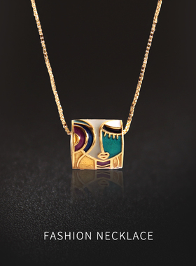 sumni/莎米尼通体S925银创意抽象艺术彩色女孩元素耳环珐琅滴釉冬