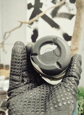 迷你奶茶杯10*9可打孔桌面日本黑胶盆撞色花器块根仙人球桌面花盆