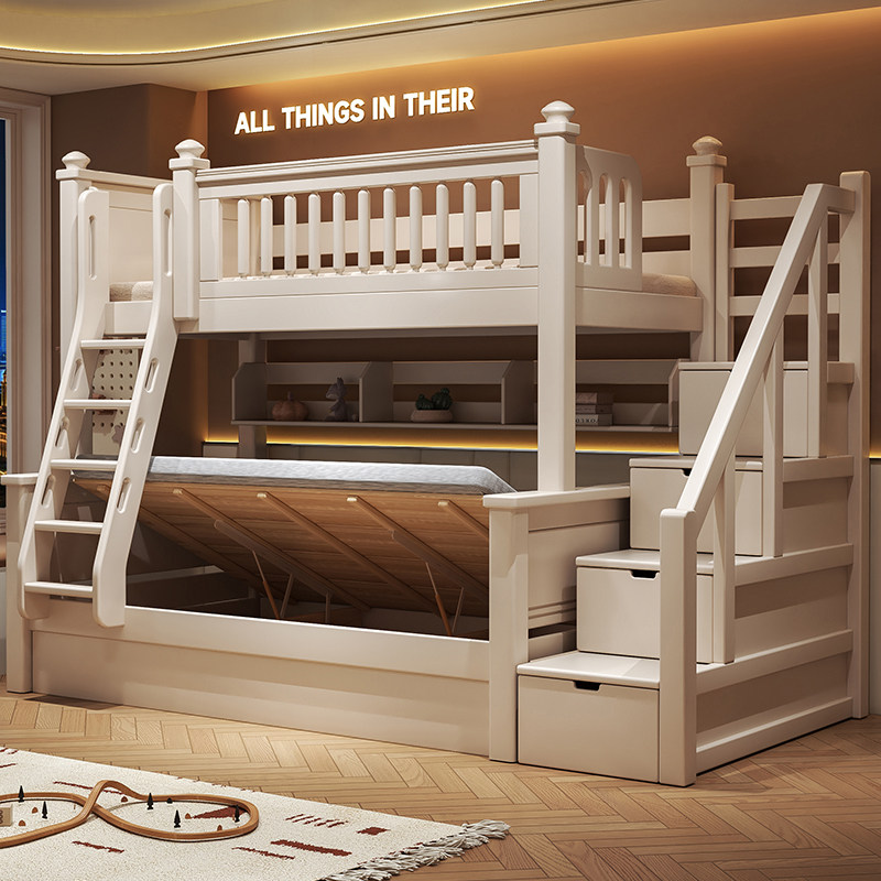 全实木上下铺双层床子母床小户型加厚儿童高低床双层床两层上下床,淘宝优惠券,粉丝福利购,淘宝优惠卷