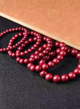 天然原矿朱砂手串批发紫金砂手链本命年龙蛇高含量男女款厂家直销