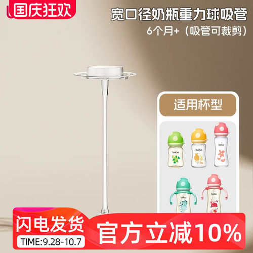 bobo宽口径奶瓶硅胶重力球吸管原装配件学饮水杯手柄蘑菇盖 - 图0
