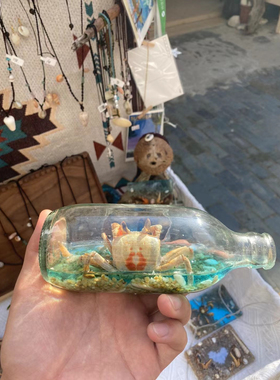 纯手工摆件 蟹老板 漂流蟹 蟹坚强 一款只有一个 孤品