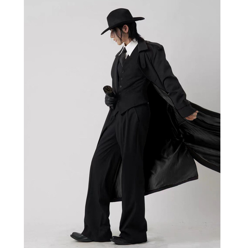 侦探风衣超长款高个子特工元素cosplay加肥加大宽松码外套,淘宝优惠券,粉丝福利购,淘宝优惠卷