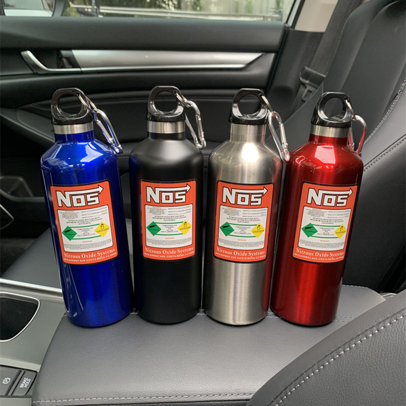 车载保温壶水杯NOS氮气瓶保温杯水壶不锈钢500ML大容量运动水壶 - 图0