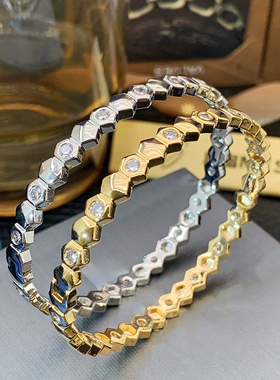 欧美时尚个性金属风蜂巢手镯