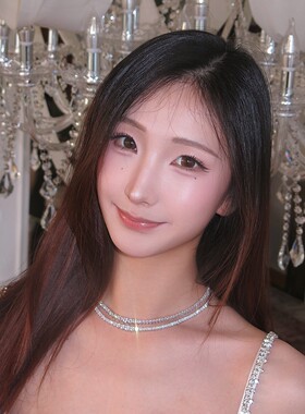 高级超闪满钻项链渐变排钻网球链