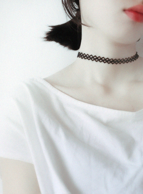 黑色蕾丝颈带项圈女洋气配饰锁骨项链choker脖子饰品装饰新款颈链